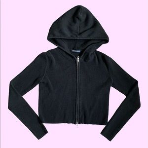 Brandy Melville Black Arden Zip Up Hoodie